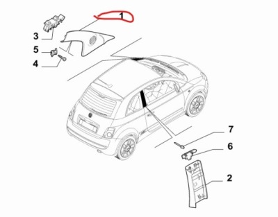 Fiat 500 захист стійка l nowa oryg 735452592 фото №1