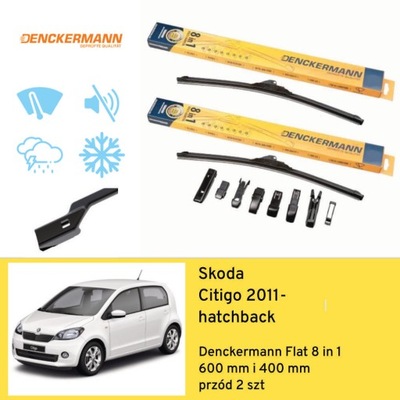 WIPER BLADES FRONT DO SKODA CITIGO HATCHBACK (2011-) DENCKERMANN  