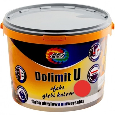 Farba akrylowa DOLIMIT U CHEMSTAL Czerwona 5L