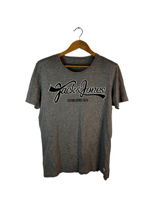 Koszulka Jack & Jones szara z dużym logiem xl