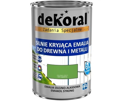 EMALIA FARBA DO DREWNA I METALU ZIELONO ŻÓŁTA 0.9L