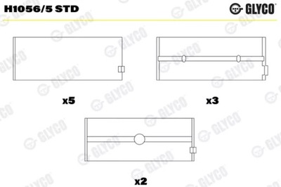 ВКЛАДЫШИ GŁ.FORD SIERRA 2.3D 82- STD. /GL H1056/5STD GLYCO H1056/5 STD