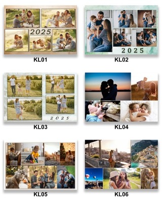 Kolaż na kalendarz z dostępnych wzorów 4-7 zdjęć