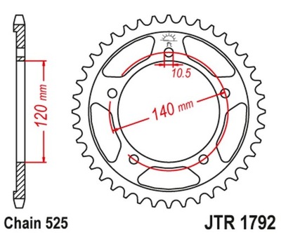 JT ЗУБЧАТКА ЗАДНЯЯ 4398 45 SUZUKI GSXR 600 '01-'05