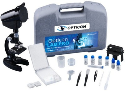 MIKROSKOP Optyczny OPTICON Lab Pro - 1200x - 3 obiektywy + AKCESORIA