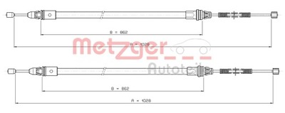 METZGER 10.9337 CIĘGŁO, ТОРМОЗ СТОЯНОЧНИЙ