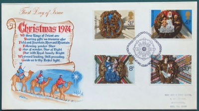 ANGLIA - 1974 - BOŻE NARODZENIE - KOPERTA FDC