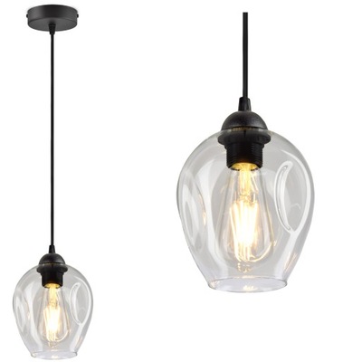 Lampa Wisząca Żyrandol Plafon Klosz Transparent