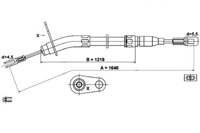 ТРОС HAM. RĘCZ. DB T. W123 -85 LE 24.3727-0401.2