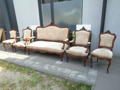 komplet wypoczynkowy - kanapa 2 fotele 2 krzesła