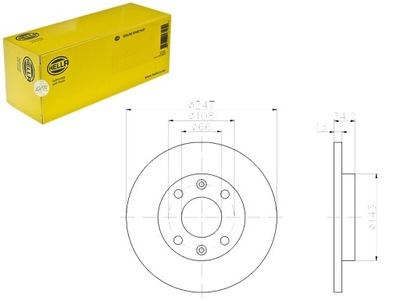 КОМПЛЕКТ ТОРМОЗНИЙ ДИСК ШАЛЬМІВНИХ HELLA 4246R8 E169014 424