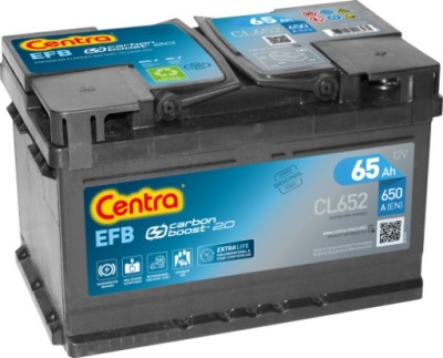 Аккумулятор centra efb cl652 12v 65ah 650a фото №1