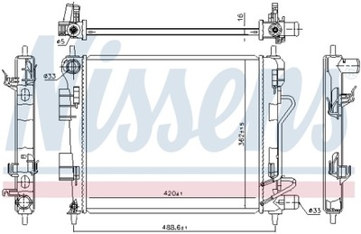 RADUADOR SISTEMA DE REFRIGERACIÓN DEL MOTOR 675025  