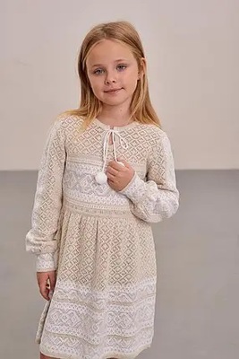 Sukienka haftowana bawełna_len beż Ukraińska 140