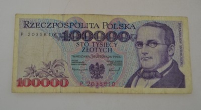 Polska - banknot - 100000 Złotych - 1993 rok - seria P