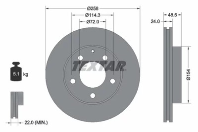 92062000. DISCO DE FRENADO FORD PROBE MAZDA 626  