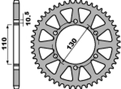 PBR ENGRANAJE PARTE TRASERA 504 43 C45 KAWASAKI NINJA 250R 09-11 (LANC. 520)  