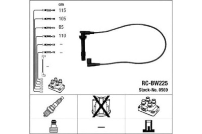 Провода зажигания ngk 12121727100 1727100 фото №1