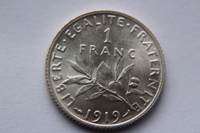 1 FRANK 1919 R. FRANCJA SREBRO -J04