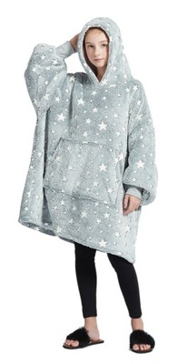 BLUZA KOC KOCOBLUZA CIEPŁA OVERSIZE 2w1 RÓŻOWA GW