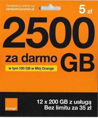 Starter Orange 5zł i 6 GB na start hurt