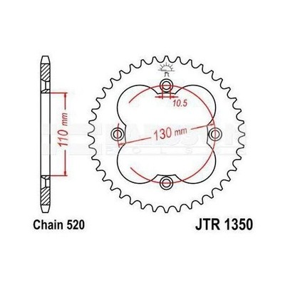 ЗУБЧАТКА ЗАДНЯ JT 37-ЗУБІВ TRX 400 1999-2008