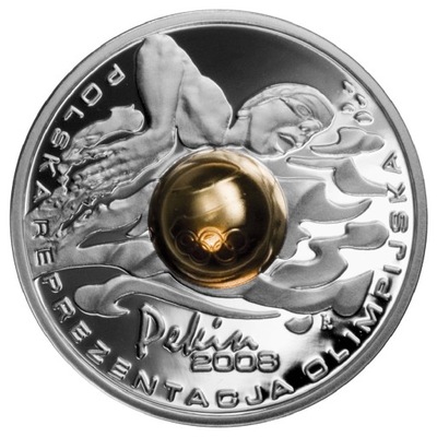 10 zł 2008 Pekin moneta z kulą - srebrna moneta kolekcjonerska