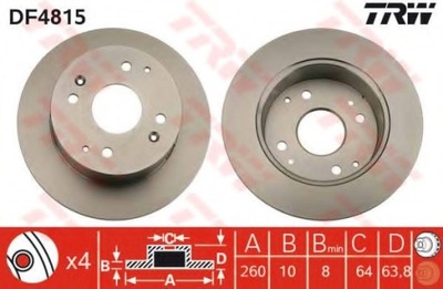 DISCO DE FRENADO PARTE TRASERA HONDA ACCORD 1998-2003  