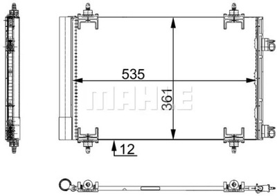 BEHR MAHLE KONDENSATORIUS KONDICIONAVIMO PEUGEOT 307 1,4-2,0B/D 00- CITROEN BERLIN 