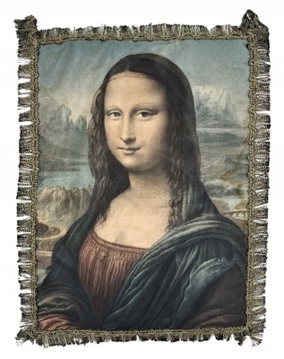 Stara plakietka jedwab - Mona Lisa!