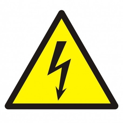 Znak Ostrzeżenie przed napięciem elektrycznym PCV