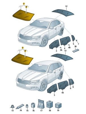 Скло лобове skoda superb оригінал 3v0845011ae фото №1