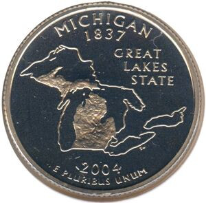 25 centów 2004 Michigan Mennicza UNC Filadelfia P