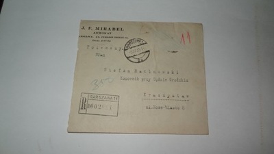 J.F. Mirabel - adwokat - Warszawa - Krasnystaw - 1933