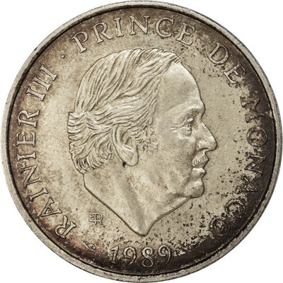 Moneta, Monaco, Rainier III, 100 Francs, 1989, EF(