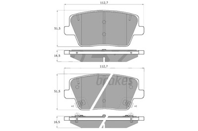 TOMEX BRAKES КОЛОДКИ ТОРМОЗНЫЕ HYUNDAI I30 2.0 N 17- ЗАД