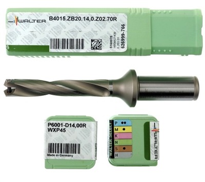 WIERTŁO СКЛАДЫВАЕМОЕ КОРПУС B4015.ZB20 FI 14 MM R73 WALTER +2 ВСТАВКИ P6001-14