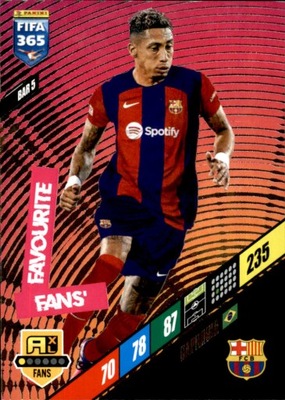 FIFA 365 2024 karta PANINI FANS FAVOURITE Raphinha BAR 5 BARCELONA