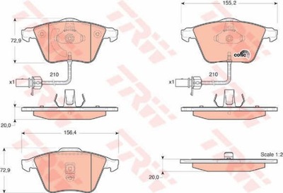 ZAPATAS DE FRENADO PARTE DELANTERA TRW GDB1528  