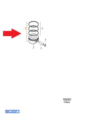 Поршень набір volvo оригінальний номер 31460046 фото №1