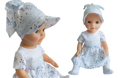 Komplet: sukienka, czapeczka i rajstopy | Baby Born 43cm