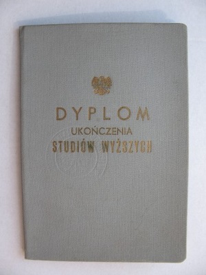 DYPLOM UKOŃCZENIA STUDIÓW WYŻSZYCH KRAKÓW 1955