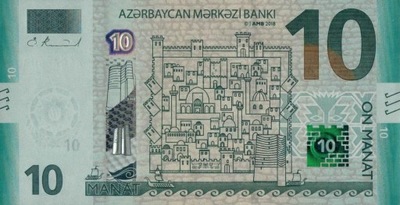 AZERBEJDŻAN 10 Manat 2018 UNC