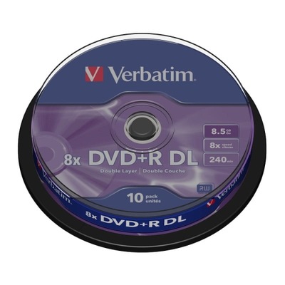 VERBATIM DVD+R DL 8,5GB 8X DOUBLE LAYER CAKE*10 43