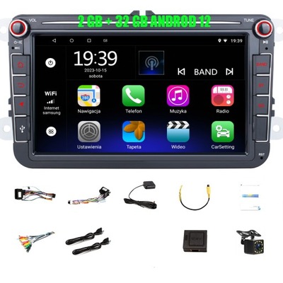 РАДИО ANDROID 2DIN 2+32 GB 8 ДЮЙМОВ VW PASSAT B6 B7 GOLF 5 V 6 VI SKODA SEAT