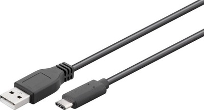 Kabel USB-C - USB-A 2.0 Czarny 1m Goobay ładowanie