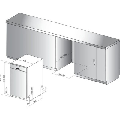 Zmywarka do zabudowy Whirlpool WSBC 3M17 X (Panel otwarty)