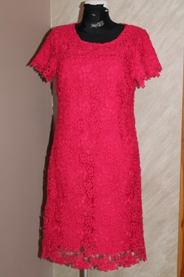 Piękna angielska gipiurowa sukienka R.40 jak nowa