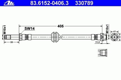 ПАТРУБОК ГАЛЬМІВНИЙ GIĘTKI BMW 3 E46 98-06 ПЕРЕД