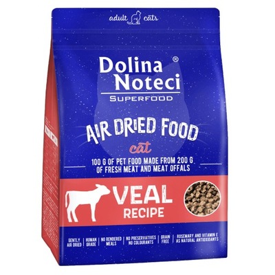 SUPERFOOD Dolina Noteci suszona dla kota CIELĘCINA 1kg